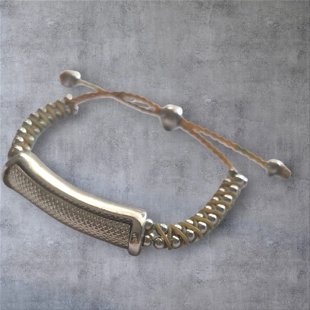 Vivo Elegant Silver and Gold Bangle Unisex Adjustable